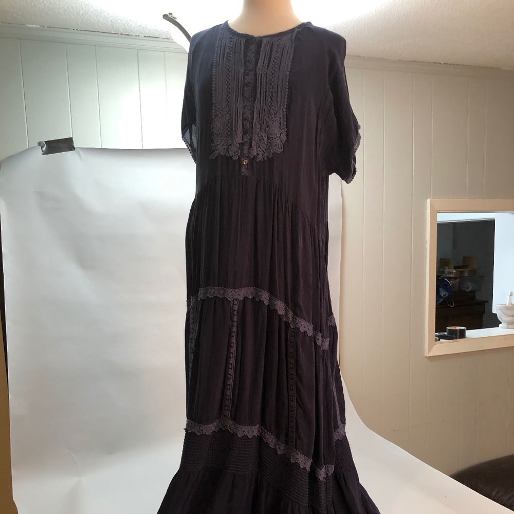 Johnny Was Maxi Dress with camisole.  Blue